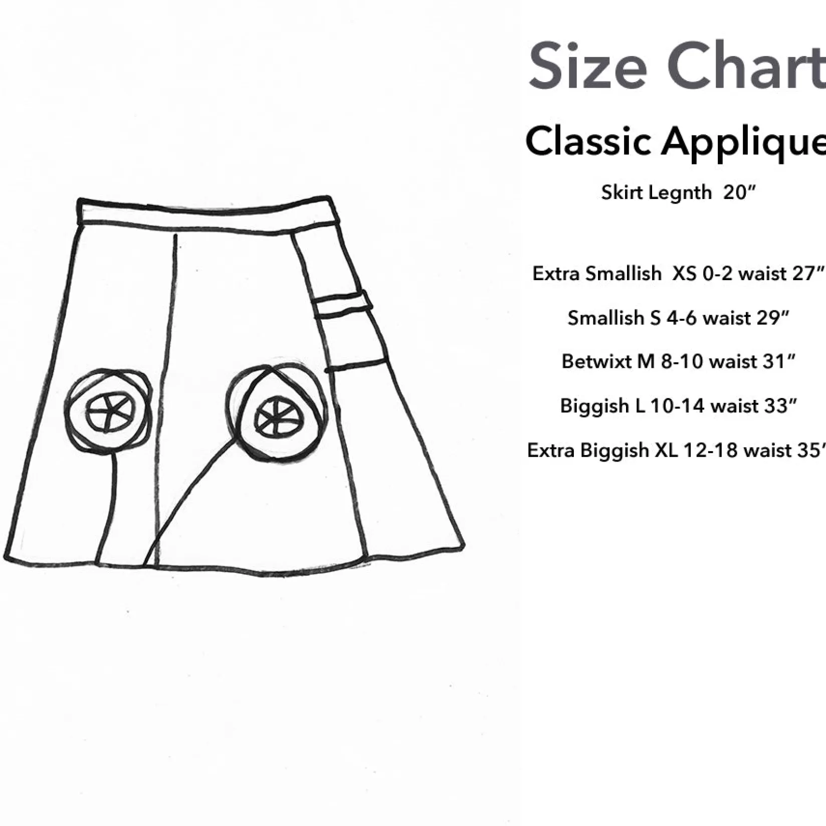 Classic Applique Skirt-Big Flower-SardineClothing Discount