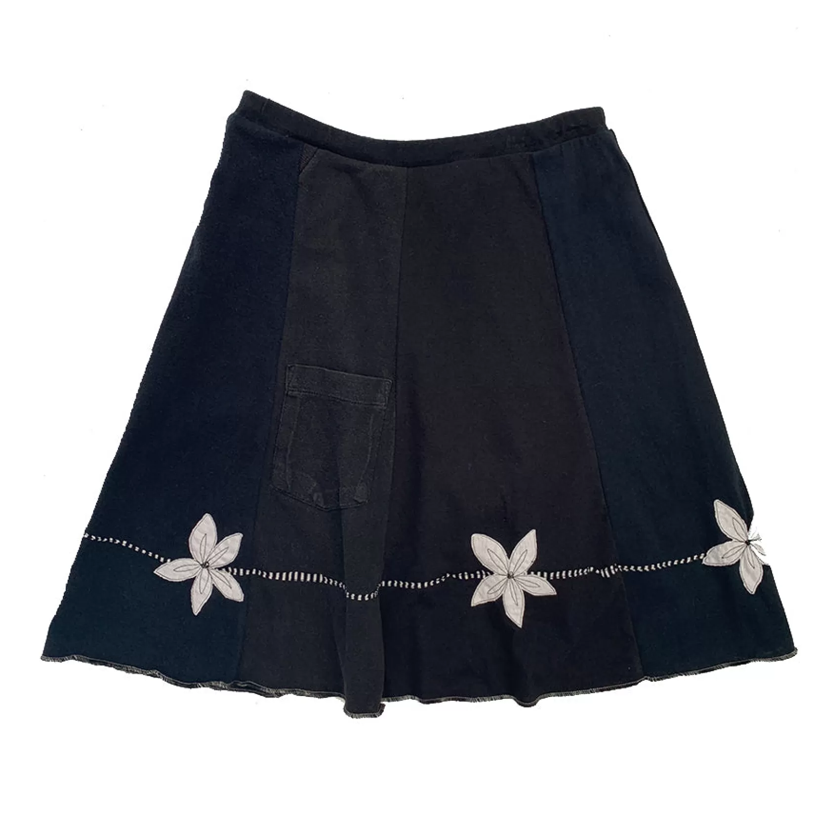 Classic Applique Skirt-White Daisy-SardineClothing Best Sale