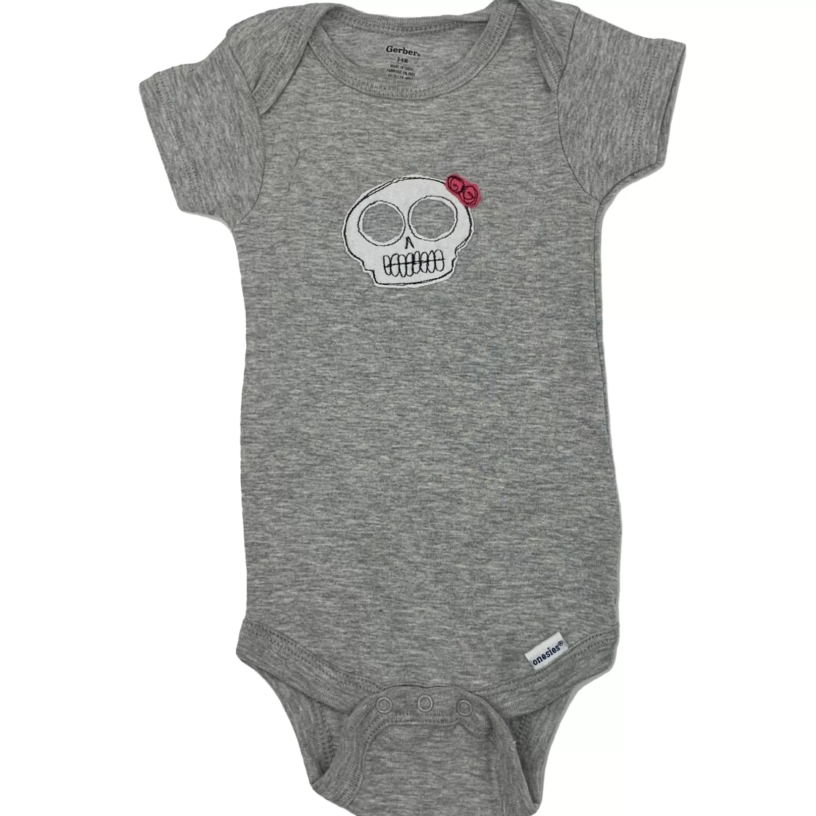 Kids Onesie-Skull With Flower-SardineClothing Store