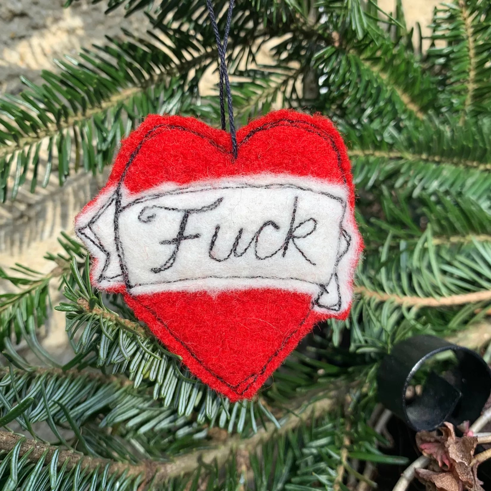 Tattoo Heart "Fuck" Ornament-SardineClothing Fashion